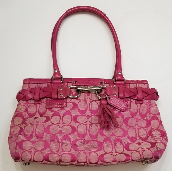 Coach Handbags - Coach Signature Hampton Pink Carryall Tote